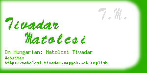 tivadar matolcsi business card